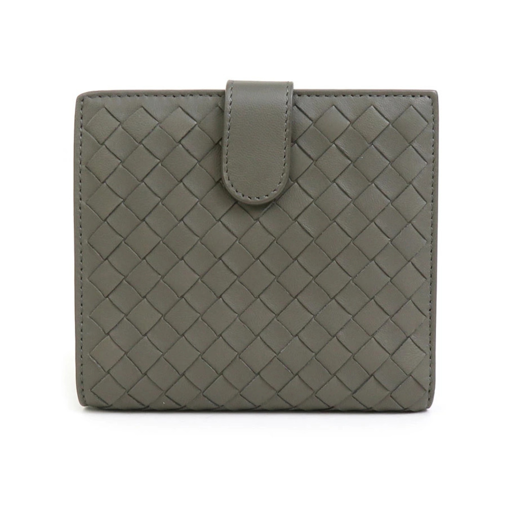 Bottega Veneta bi fold wallet Intrecciato leather gray